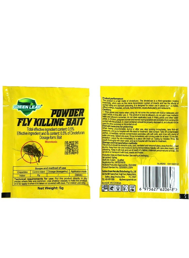 Green Leaf Powder Fly Killing Bait Eco-Friendly Effective Medicine Insecticide Roach Killer Pest Control(20pcs) - Image 1