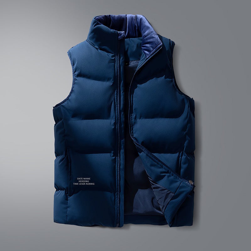 Down Vest Men'S Lightweight Men'S Warm Waistcoat Men'S And Women'S Couple Vest Fashion Stand Collar Sleeveless Coat Men - Image 1