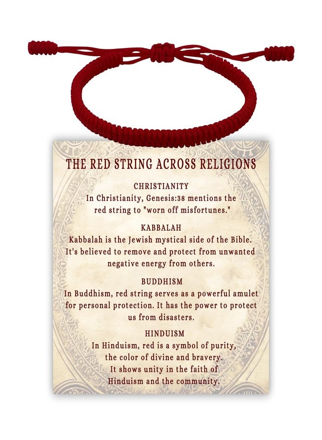 DAYANEY Red Bracelet for Men, Easter Gifts for Men Red Rope Bracelet, Kabbalah String Bracelet as Protection Easter Basket Stuffer for Boyfriend, Adjustable Buddhist Bracelet Christian Jewelry for Boy - Image 1