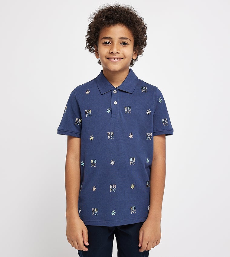 Embroidered Short Sleeves Polo T-Shirt