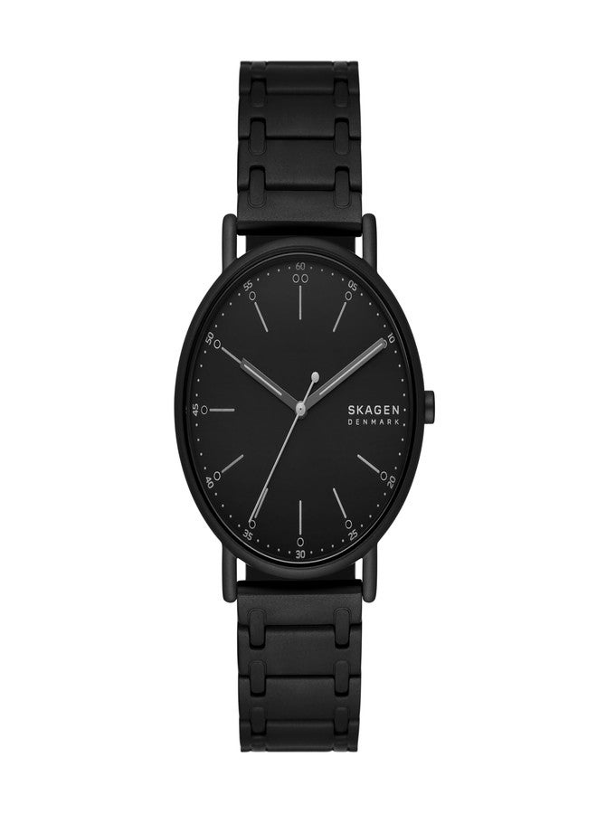 Skagen Men's Signatur Three-Hand Black Stainless Steel Bracelet Watch (Model: SKW6914) - Image 1