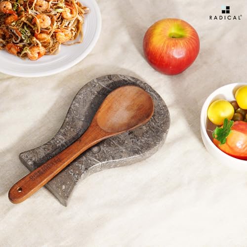 Radicaln Marble Spoon Rest 8'' inches Oceanic Handmade Non-Slip Kitchen Utensil Holder - Kitchen Utensil Holder for Countertop, Dining table, Coffee Table and stove top - Image 3