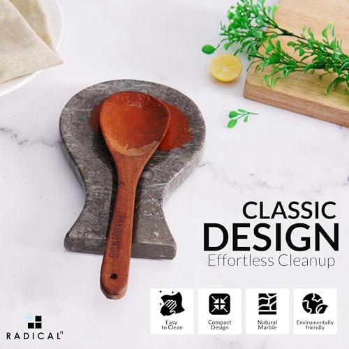 Radicaln Marble Spoon Rest 8'' inches Oceanic Handmade Non-Slip Kitchen Utensil Holder - Kitchen Utensil Holder for Countertop, Dining table, Coffee Table and stove top - Image 5