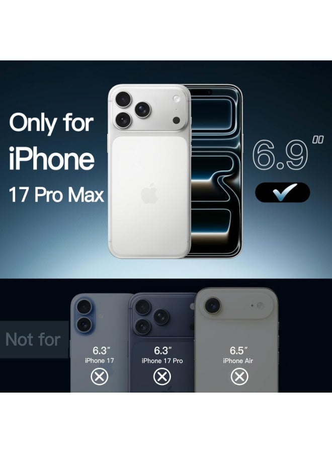 جراب AASHZ لهاتف iPhone 17 Pro Max، شفاف تمامًا بسُمك 1.5 مم، مزود بإطار TPU مقاوم للصدمات، وغطاء حماية رفيع مضاد للاصفرار مع حماية للكاميرا بارزة 2.5 مم وحماية للشاشة بارزة 1.2 مم - Image 3