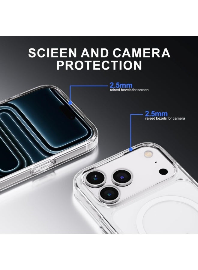 جراب AASHZ لهاتف iPhone 17 Pro Max، شفاف تمامًا بسُمك 1.5 مم، مزود بإطار TPU مقاوم للصدمات، وغطاء حماية رفيع مضاد للاصفرار مع حماية للكاميرا بارزة 2.5 مم وحماية للشاشة بارزة 1.2 مم - Image 4