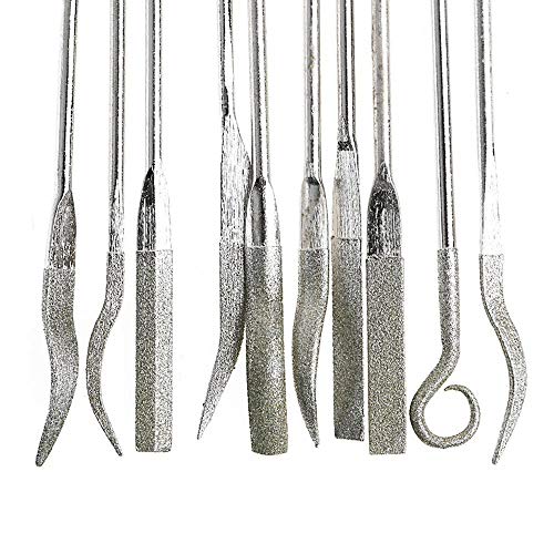 Tvoip 10 Pieces 3x140mm Diamond Mini Needle File Set Hand Tools for Ceramic Glass Gem Stone Hobbies and Crafts Wood and Metal File - Image 3