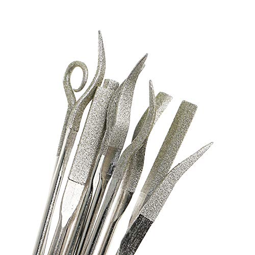 Tvoip 10 Pieces 3x140mm Diamond Mini Needle File Set Hand Tools for Ceramic Glass Gem Stone Hobbies and Crafts Wood and Metal File - Image 5
