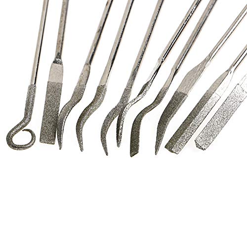 Tvoip 10 Pieces 3x140mm Diamond Mini Needle File Set Hand Tools for Ceramic Glass Gem Stone Hobbies and Crafts Wood and Metal File - Image 4