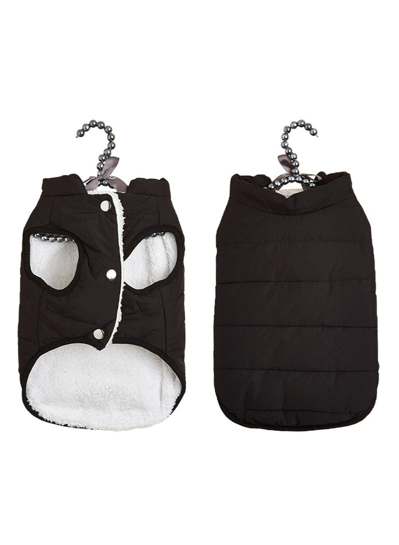 يو أيه أر أو أن إي جاكيت شتوي متوسط ​​الحجم للكلاب باللونين الأبيض والأسود – معطف مبطن ببطانة من الصوف، طول الظهر 36 سم، طول الرقبة 37-38 سم، طول الصدر 43-45 سم