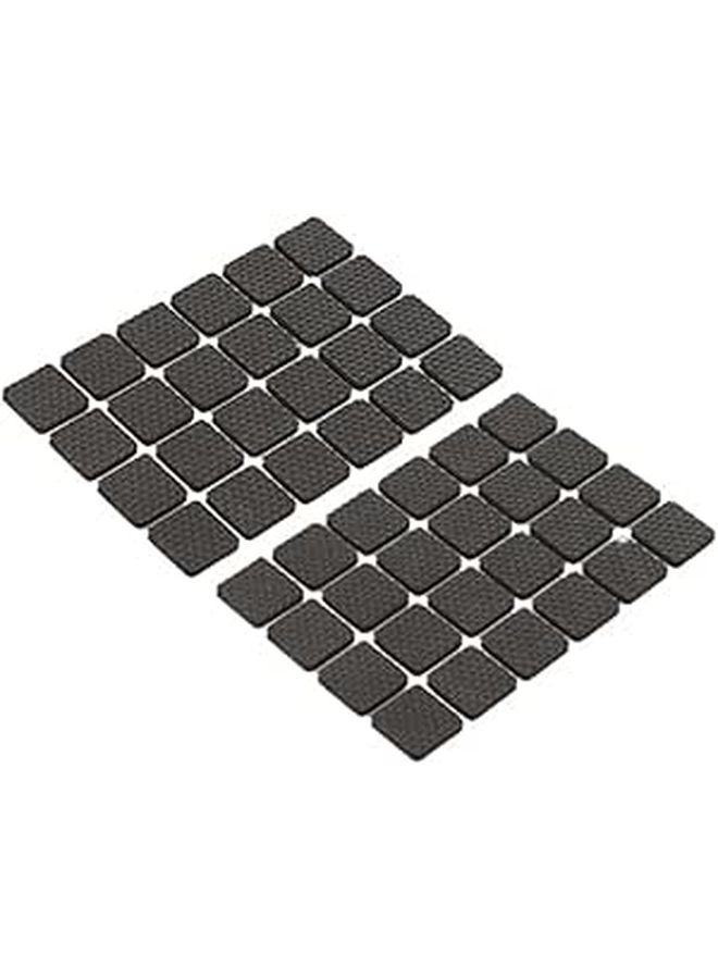 48 Pcs Black Square Furniture Bumpers Non Slip Pads Floor Protector For Chairs Tables - Image 1