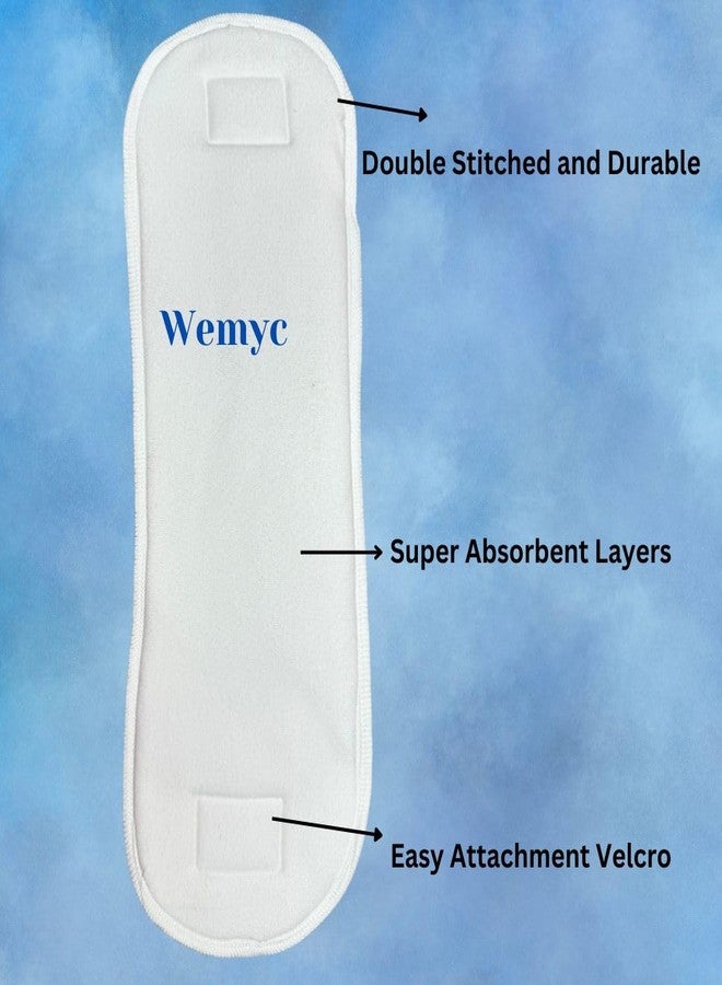 Wemyc High Absorbent Adult Cloth Diaper Inserts Only 3 Pcs Combo Pack Upgraded Cotton Insert Pad For Washable Adult Diapers Reusable Wet Free Booster Pads Dry Feel Soaker Pad Diaper Liners - Unisex - Image 3