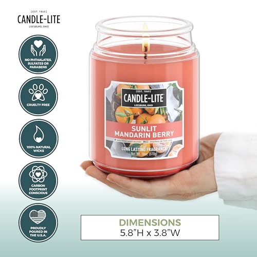 Candle-lite Scented Candles, Sunlit Mandarin Berry, 18 oz Jar, Proudly Poured in The USA, Aromatherapy Candle, Single-Wick with 110 Hours of Burn Time, Perfect for Creating a Refreshing Ambiance - Image 3