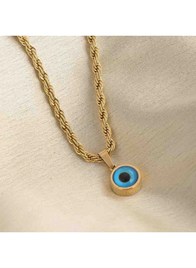 Palmonas  PALMONAS 18k Gold Tone Plated Evil-Eye Spiral Necklace\n for Women for Women | Best Price UAE
