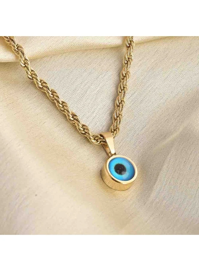 Palmonas  PALMONAS 18k Gold Tone Plated Evil-Eye Spiral Necklace\n for Women for Women | Best Price UAE