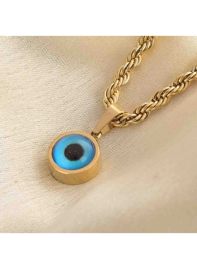 Palmonas  PALMONAS 18k Gold Tone Plated Evil-Eye Spiral Necklace\n for Women for Women | Best Price UAE