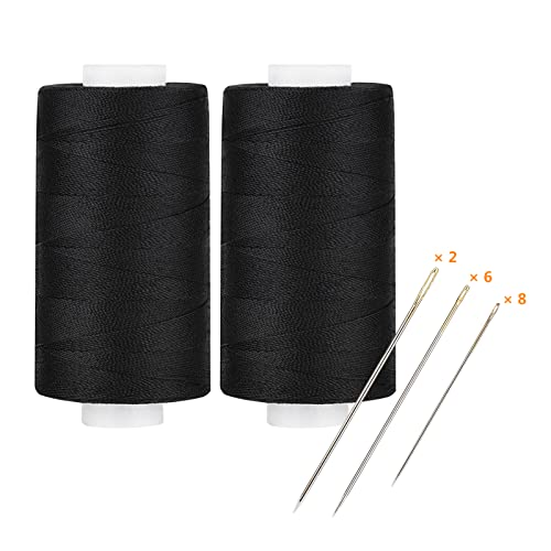 Simthread All Purpose Thread Polyester 400 Yards (2 Black) - Image 1