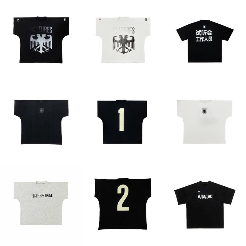 Kanye'S Same Cultures Peripheral Double-Headed Eagle Print Loose Male Couple American Hip-Hop Short-Sleeved T-Shirt - Image 2