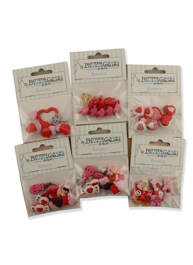 Buttons Galore and More - Buttons Galore Romance Button Theme Packsset Of 6 - Image 1
