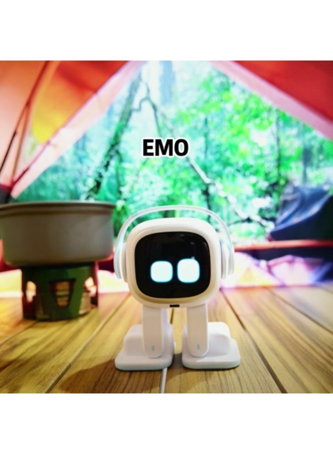 LIVING.AI رفيق الحيوانات الأليفة EMO Robot Desktop | روبوت ذكي يعمل بالذكاء الاصطناعي مع تفاعل صوتي، وإضاءة ذكية، وقاعدة شحن لاسلكي، مناسب للأطفال والكبار (لوح تزلج) - Image 5