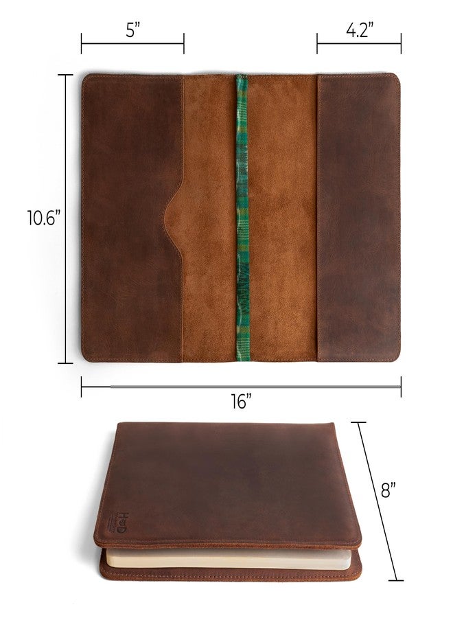 Hide & Drink Rustic Leather Refillable Journal Cover for Moleskine Cahier XL (7.5 x 9.75 in.) w/Típico Strap Handmade by Hide & Drink :: Bourbon Brown - Image 2