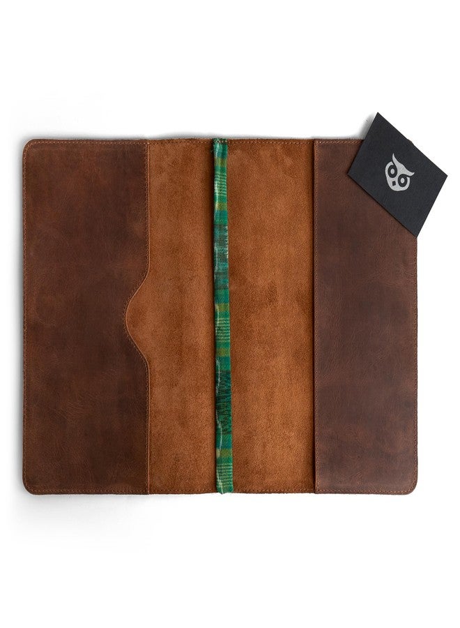 Hide & Drink Rustic Leather Refillable Journal Cover for Moleskine Cahier XL (7.5 x 9.75 in.) w/Típico Strap Handmade by Hide & Drink :: Bourbon Brown - Image 5