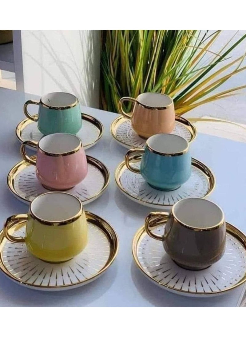Generic 12-piece coffee set, mix colors  - Image 1
