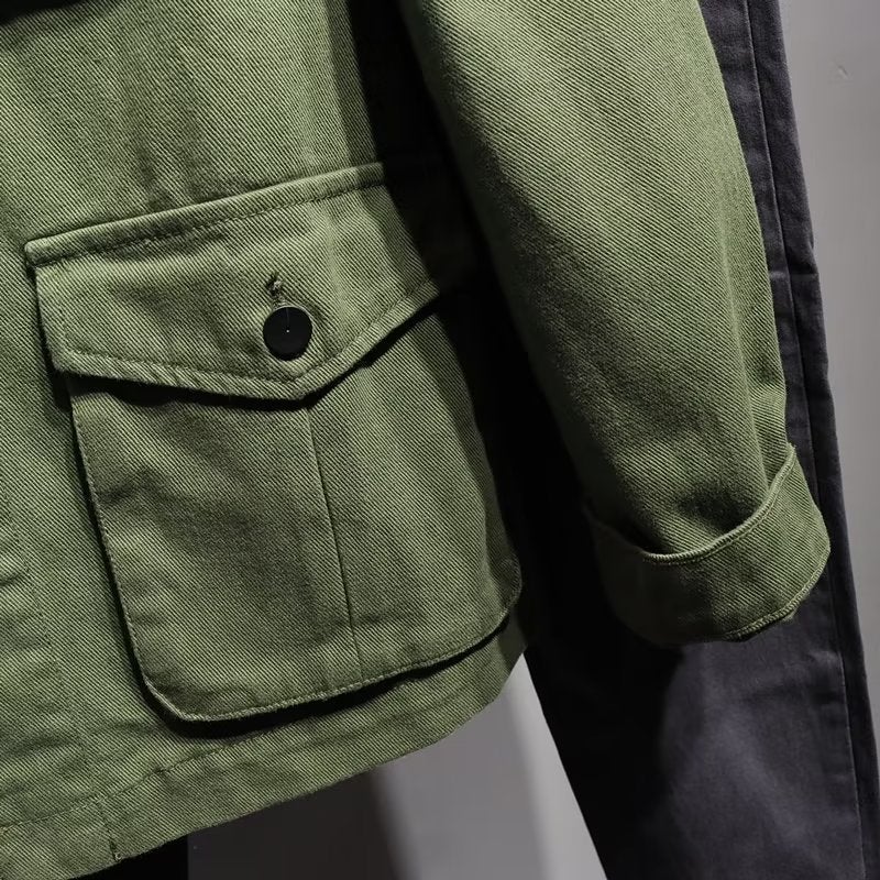 Heavy Washed Multi-Pocket Trendy Brand Casual Workwear Jacket Men's Loose Spring and Autumn Top Japanese Jacket Men's Wear - Image 5