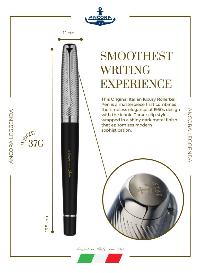 أنكورا قلم ليجندا ١٩١٩ إصدار محدود ٨٨٨ – كتابة سلسة – قلم رولربول فاخر محفور بتصميم أنيق مع علبة – هدية للرجال والنساء - Image 3