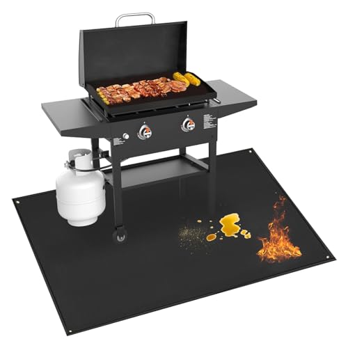 TOHONFOO 70 x 48 in Grill Mats for Outdoor Grill Compatible with Blackstone 28in & 36in Griddle, Fireproof Griddle Mats for Grilling to Protect the Deck, Griddle Accessories Compatible with Blackstone - 0.6mm - Image 1