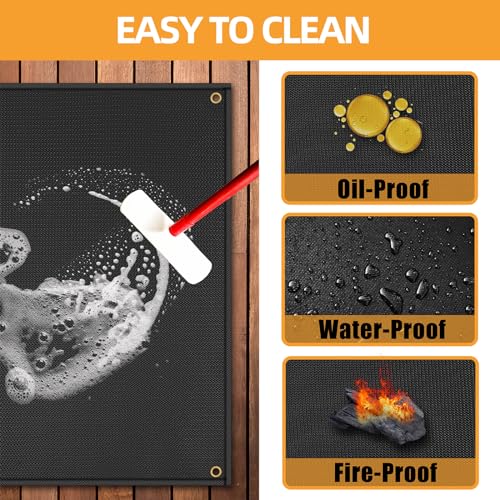TOHONFOO 70 x 48 in Grill Mats for Outdoor Grill Compatible with Blackstone 28in & 36in Griddle, Fireproof Griddle Mats for Grilling to Protect the Deck, Griddle Accessories Compatible with Blackstone - 0.6mm - Image 5