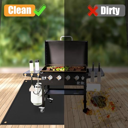 TOHONFOO 70 x 48 in Grill Mats for Outdoor Grill Compatible with Blackstone 28in & 36in Griddle, Fireproof Griddle Mats for Grilling to Protect the Deck, Griddle Accessories Compatible with Blackstone - 0.6mm - Image 4