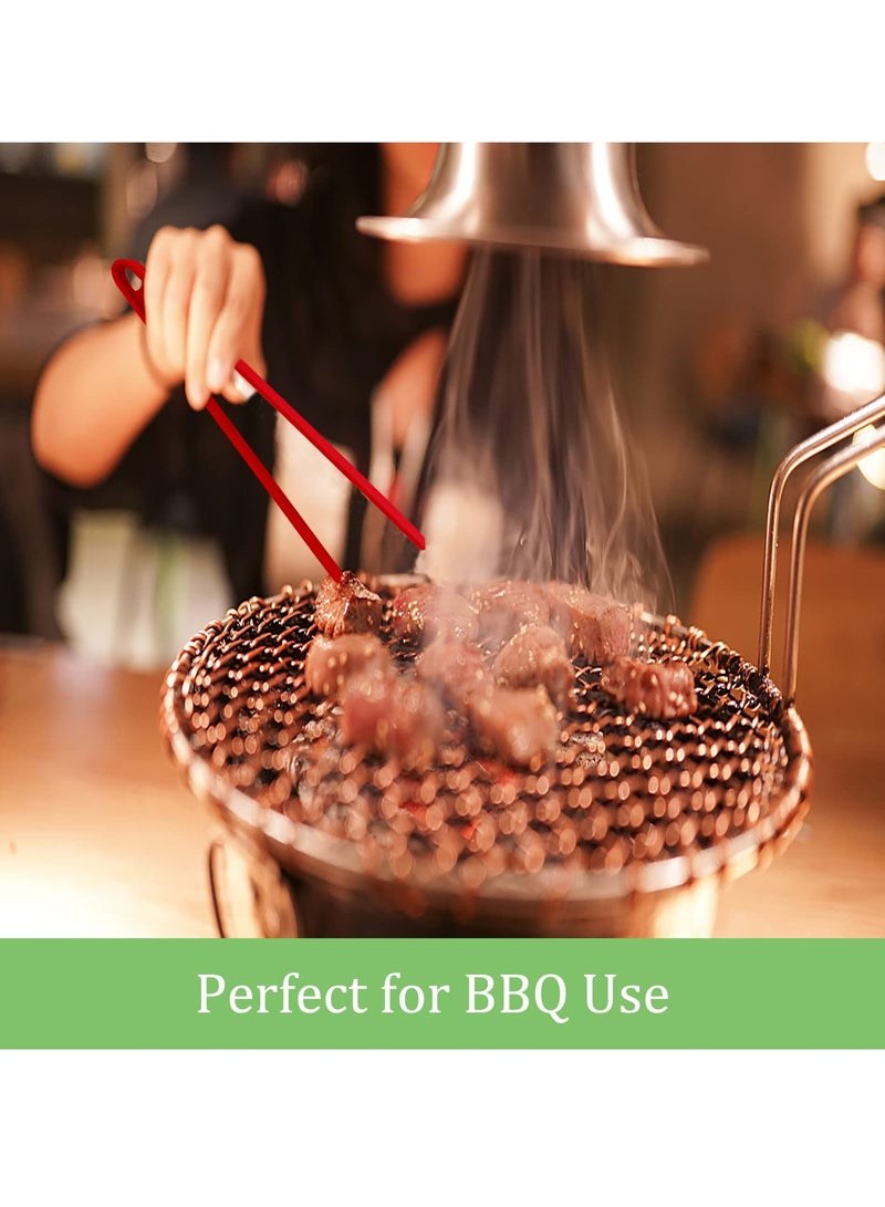SYOSI Kitchen Cooking Tongs Clips, Silicone Heat Resistant Non-Slip Nonstick Food Tripod Tongs, 11.4 Clips for BBQ Steak Salad Toaster 3 Pcs - Image 4