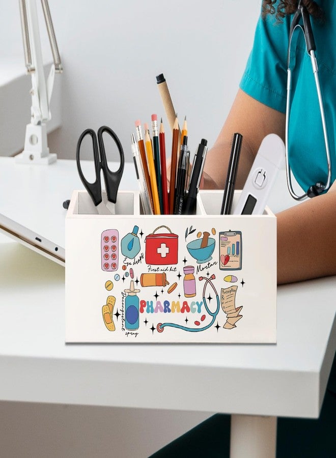 KBRCT Pharmacy Nurse Gifts Pen Holder for Desk, Pharmacy Technician Gifts Wooden Box Sign Desk Decor for Office Home Decoration, Pharmacist Gift Pencil Organizer - Image 5