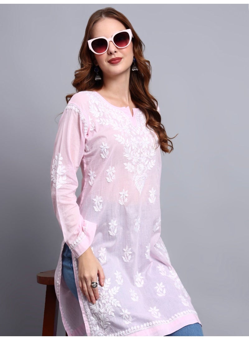 الايا كرتي قطن مطرزة يدوياً بشيكانكاري للنساء - Image 2