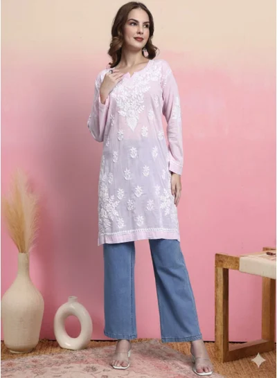 Alaya Women Hand Embroidered Chikankari Cotton Kurti -AL3685