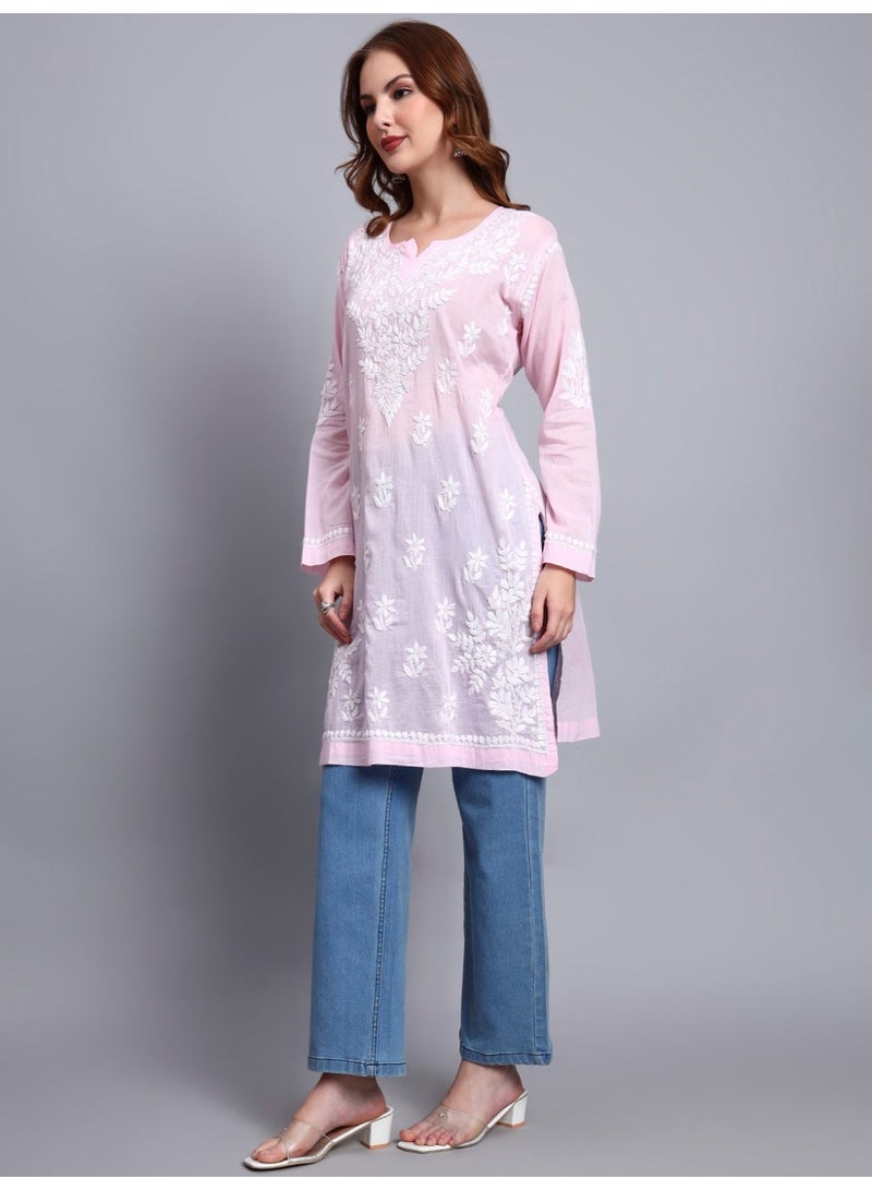 الايا كرتي قطن مطرزة يدوياً بشيكانكاري للنساء - Image 5