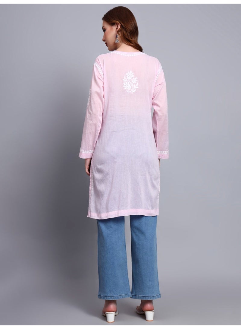 الايا كرتي قطن مطرزة يدوياً بشيكانكاري للنساء - Image 3