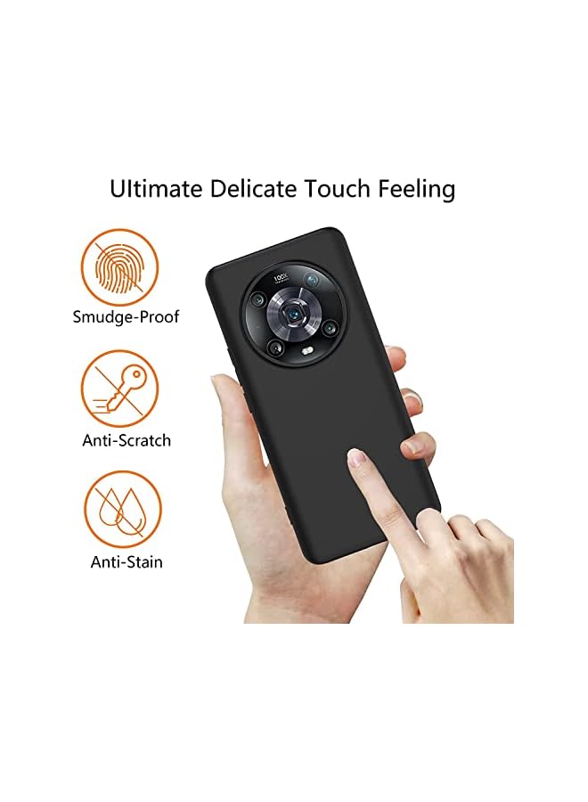 erorex جراب متوافق مع Honor Magic4 Pro 5G، جراب واقٍ رفيع للغاية ومضاد لبصمات الأصابع لهاتف Honor Magic4 Pro 5G مقاس 6.81 بوصة، أسود - Image 2