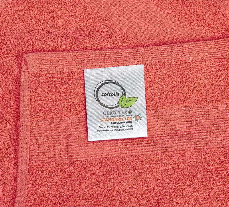 Softolle 100% Cotton Washcloths 24 Pack (12x12 Inches) Soft, Highly Absorbent Washcloth, Face Towels, Wash Cloths for Face, Ring Spun, Bulk Pack (Coral) - Image 2