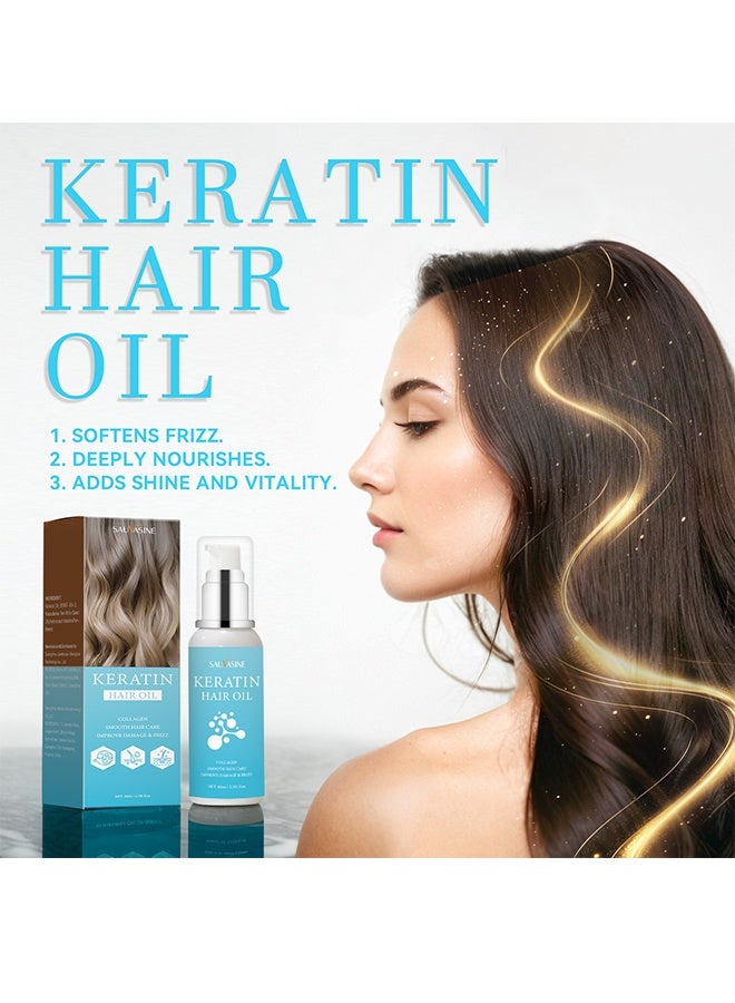 SAUVASINE keratin hair oil, Treatment for Frizzy, Dry & Damaged Hair - Nourishes and Repairs Hair for Shine and Softness - Image 2