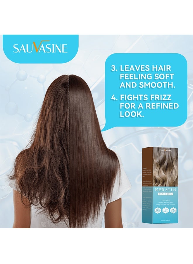 SAUVASINE keratin hair oil, Treatment for Frizzy, Dry & Damaged Hair - Nourishes and Repairs Hair for Shine and Softness - Image 4