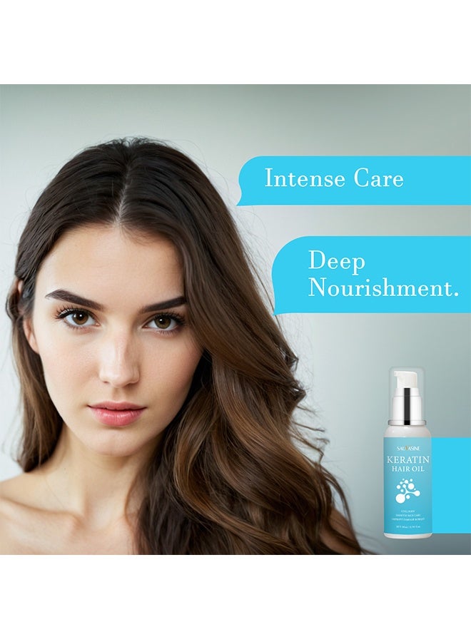 SAUVASINE keratin hair oil, Treatment for Frizzy, Dry & Damaged Hair - Nourishes and Repairs Hair for Shine and Softness - Image 3