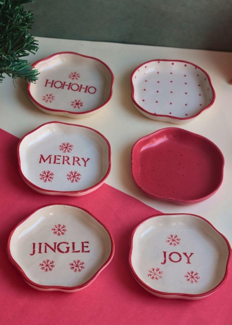 WEAVING HOMES Set of 6 Treat Dessert Plate Ceramic Plates to Serving Plates Kitchenware Plates Handmade Plates Microwave Safe - Image 4