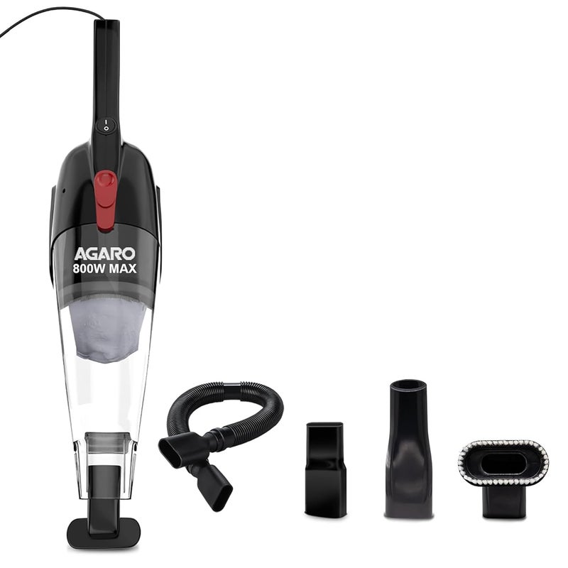 AGARO Regal 800 Watts Handheld Vacuum Cleaner, for Home Use, Dry Vacuuming, 6.5 kPa Suction Power, Lightweight, Lightweight & Durable Body, Small/Mini Size (Black) - Image 1
