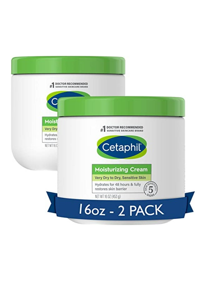 Cetaphil (Pack of 2) Moisturizing Cream, Sensitive Skin, 2x16 oz Packaging May Vary 2x453grams - Image 1