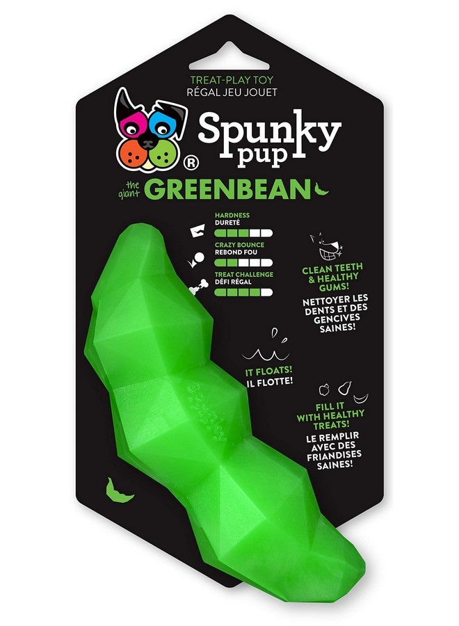 Spunky Pup Holding Treat Play Dog Toy | Interactive Treat Toy for Dogs | Promotes Healthy Teeth & Gums | Green Bean - Image 1