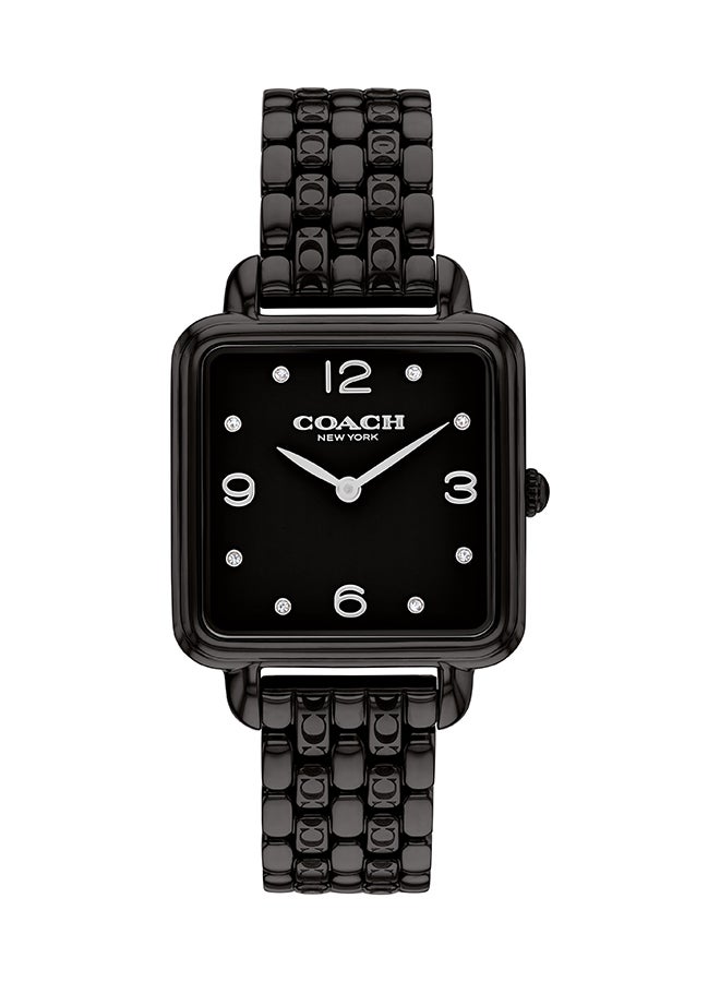 COACH ساعة كوتش مربعة تناظرية للنساء بحالة سوداء - 14504533 - Image 1