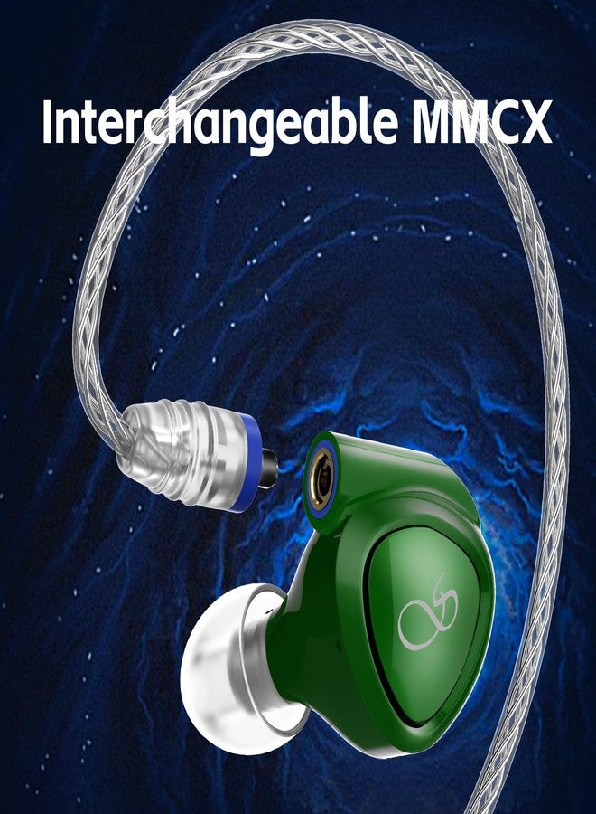 SHANLING MG100 in-Ear HiFi Headphones,Hi-Res Dynamic Driver iems,Wired Audiophile Earphones,Detachable MMCX Cable,3.5/4.4mm Plug,Sound Tunning Nozzles(Green) - Image 3