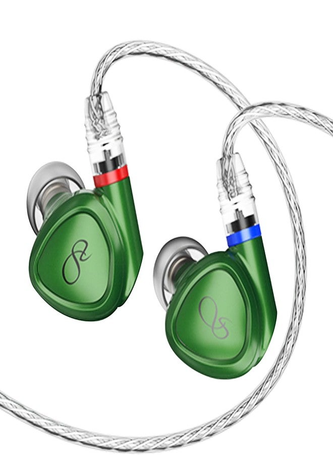 SHANLING MG100 in-Ear HiFi Headphones,Hi-Res Dynamic Driver iems,Wired Audiophile Earphones,Detachable MMCX Cable,3.5/4.4mm Plug,Sound Tunning Nozzles(Green) - Image 1