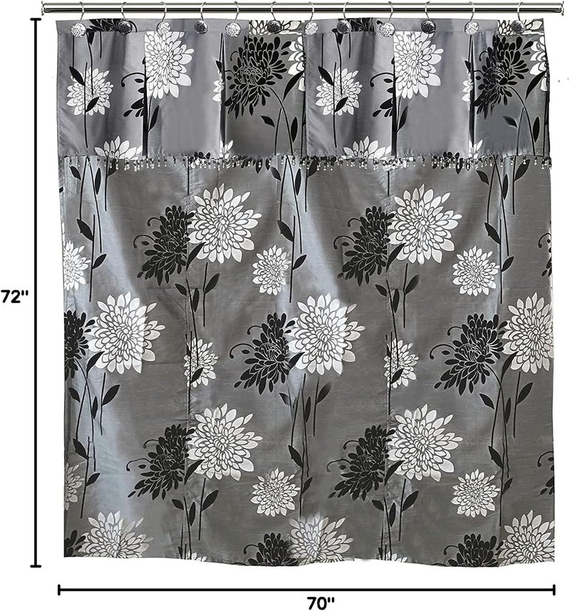 Popular Bath Popular Home The Erica Collection W-ATT VAL Shower Curtain, 70 by 72", Grey - Image 4